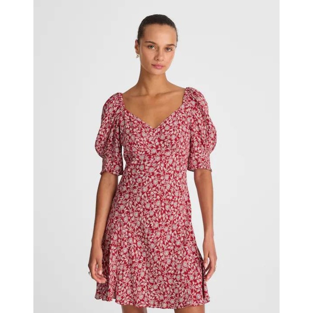 Madewell Puff-Sleeve Mini Dress in Floral Size‎ 00
